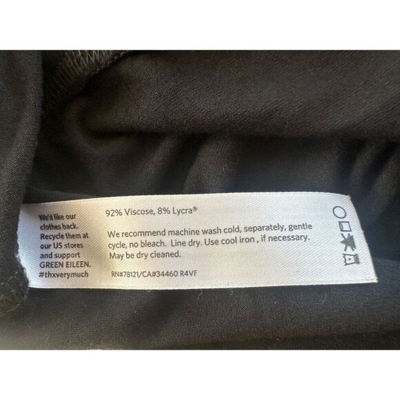 Eileen Fisher Long Sleeve Black Stretch Contemporary Minimalist Career Dress S - Picture 3 of 4